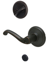 Schlage F59FLA716RH Handleset Interior Trim, 1 Grade, Mechanical Lock, Metal, Aged Bronze, Lever Handle, Residential